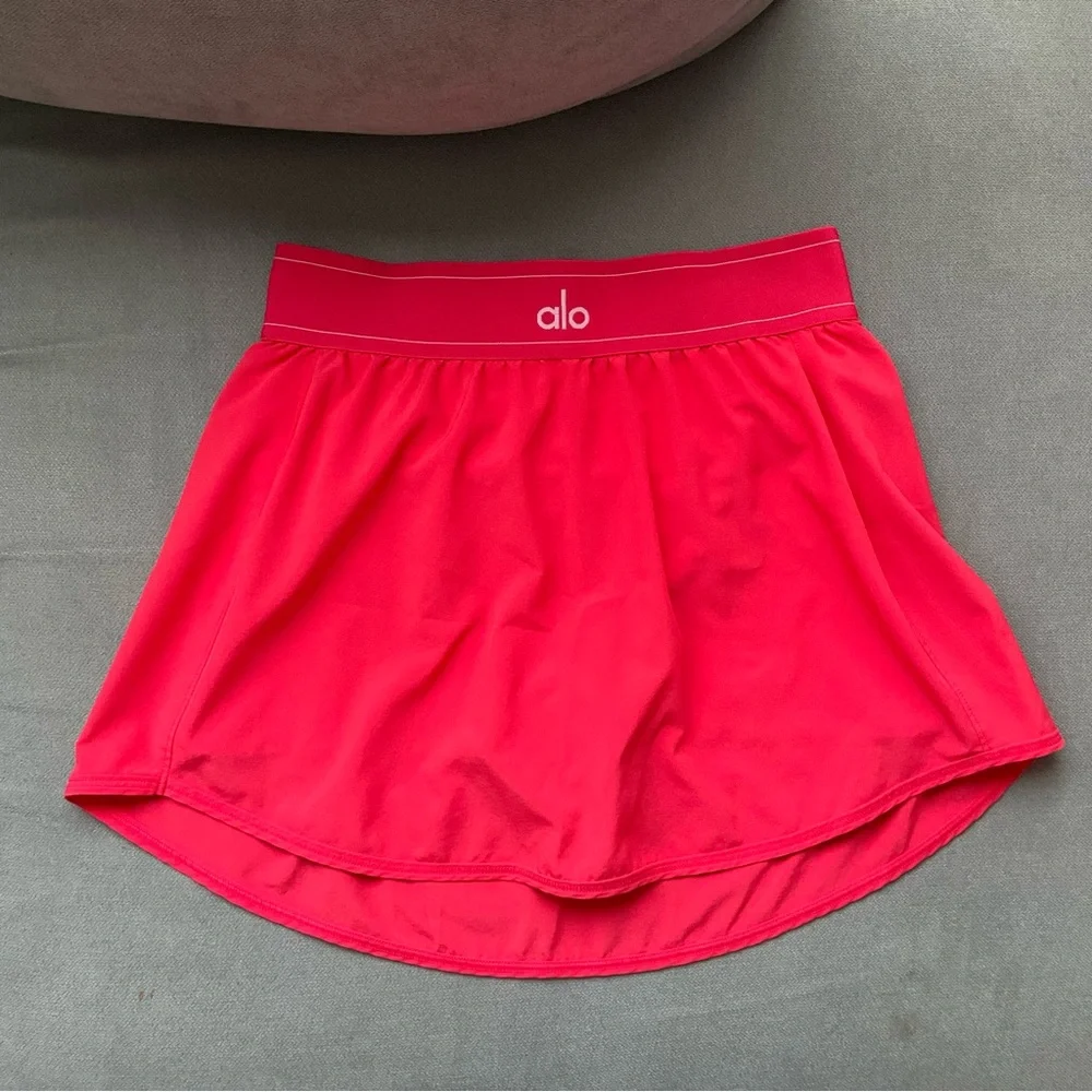 Alo Yoga Match Point Tennis Skirt Candy Red S